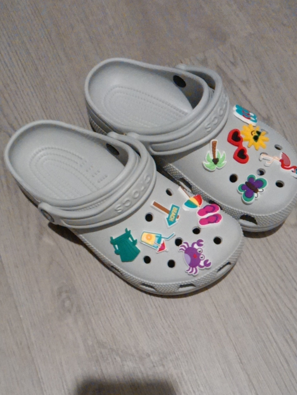 CROCS - Light Grey with Fun Charms
